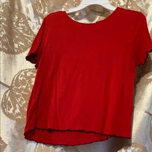 A red Crop top